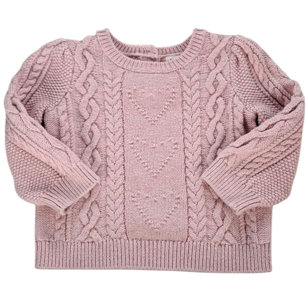 GAP Soft Pink Cable Knit Sweater Size 6-12 Months